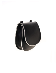 BOLSO NEGRO RIBETE PLATA 3 2