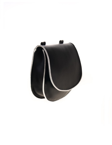 BOLSO NEGRO RIBETE PLATA 3