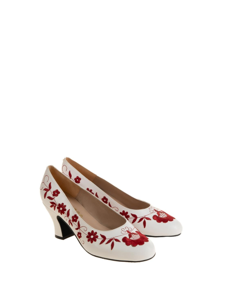 TULIPAN BLANCO BORDADO ROJO 13