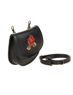 BOLSO ROSA ROJA HOJA DORADA/NEGRO 3 2