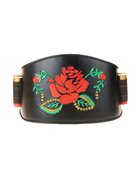 ROSA ROJA HOJAS VERDE / DORADO HE