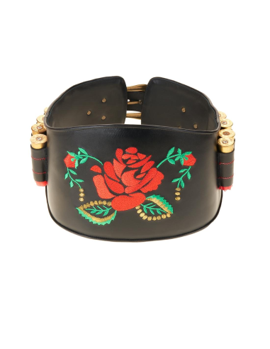 ROSA ROJA HOJAS VERDE / DORADO HE